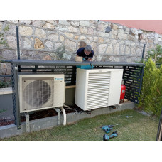 Bahçe ısı pompası kazan tesisat sistem dolabı 