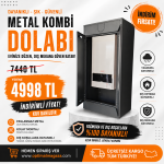Metal Anrasit Gri Kombi Dolabı B125CM